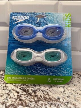 Speedo Kids Water Goggles 2-Pack in Blue and White